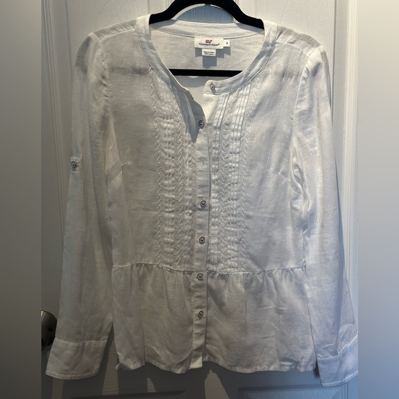 Vineyard vines 100% linen button down size 0. - Picture 1 of 7